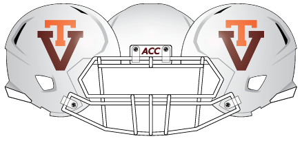 Virginia Tech 2011 White  Old Logo Helmet
