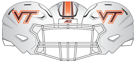 Virginia Tech 2017 White Maroon Helmet