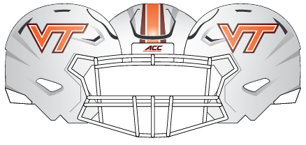 Virginia Tech 2017 White Orange Helmet
