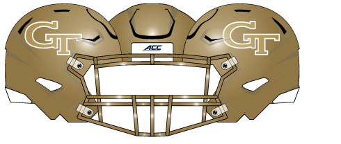 georgia tech 2019 gold gold outline helmet