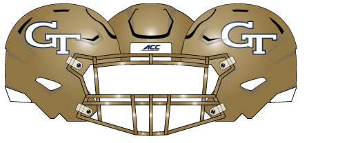 georgia tech 2019 gold gold white helmet