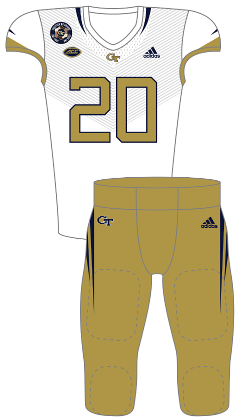 Georgia Tech 2020 White Gold Uniform