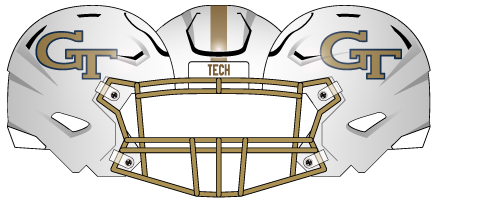 2025 White Shell Gold Mask Gold  Logo Helmet