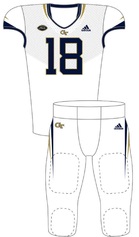 Georgia Tech 2018 White Blue Uniform