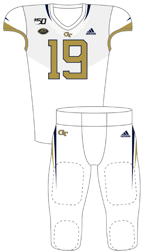 Georgia Tech 2019 White Blue Uniform