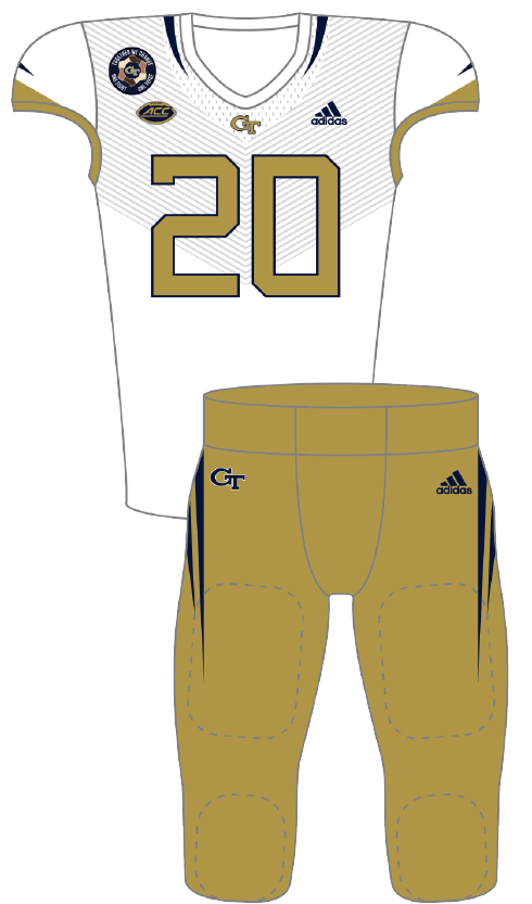 Georgia Tech 2020 White Gold Uniform