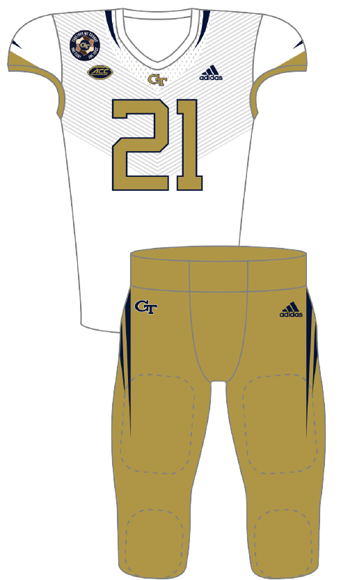 Georgia Tech 2021 White Gold Uniform