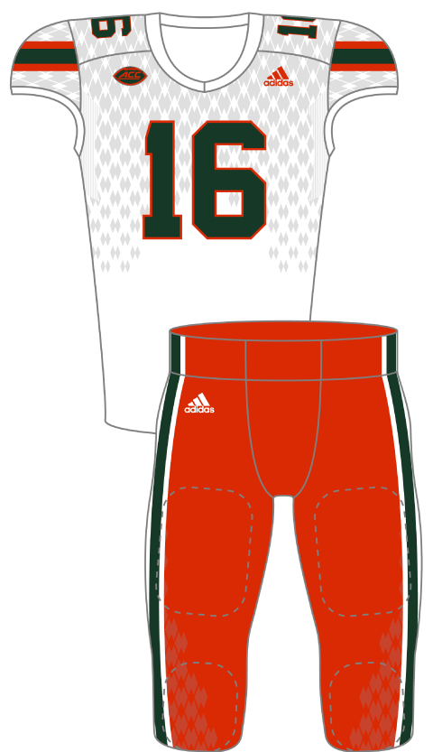 Miami 2016 Orange WhiteUniform