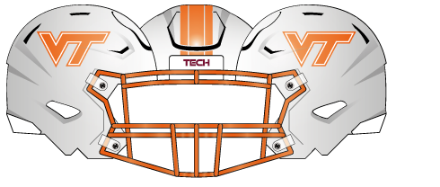 Virginia Tech 2025 White & Orange Helmet